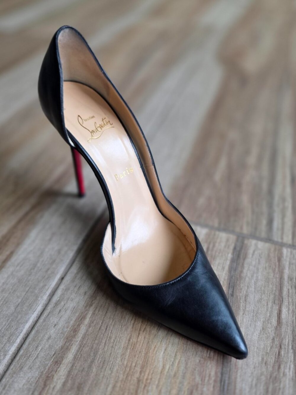 Christian Louboutin Iriza D'Orsay Black Leather Pumps Eur. 41